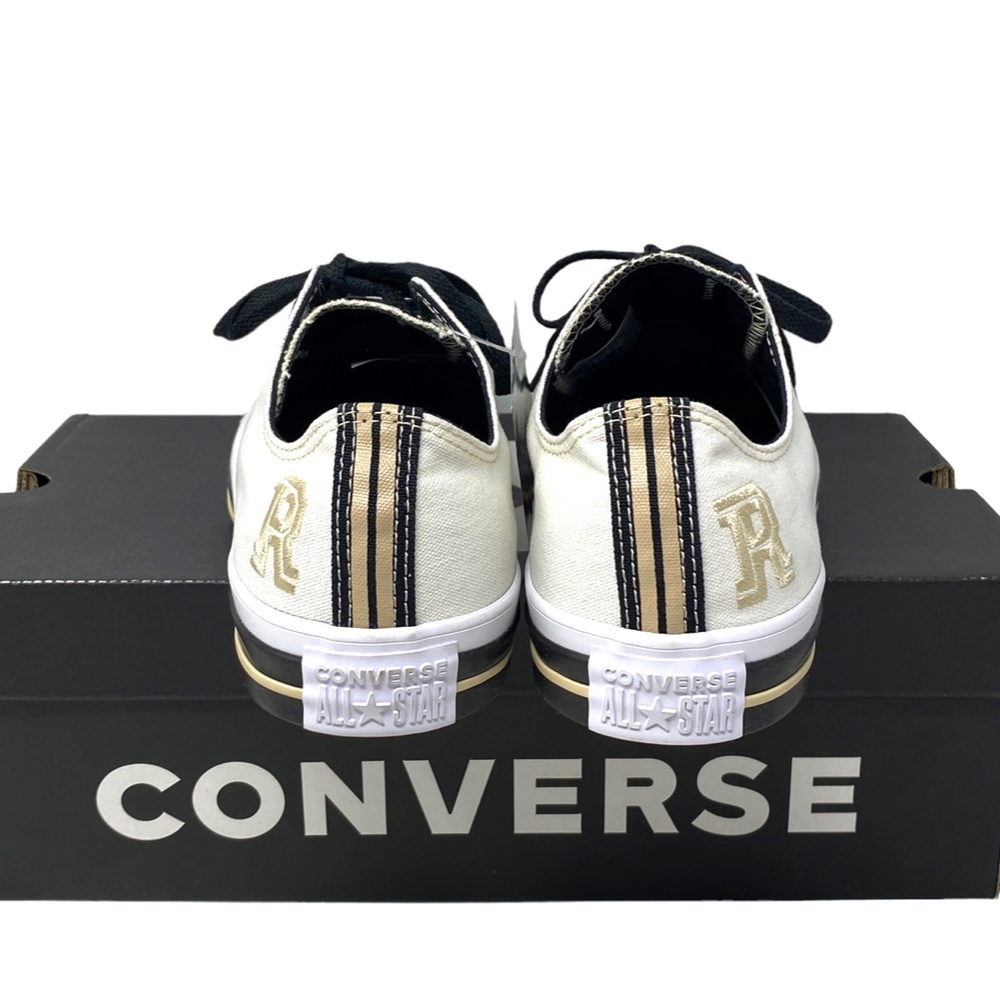 Converse Chuck Taylor OX Low Top White Canvas "R" Sneakers Men Custom 169749C-R - Picture 9 of 13